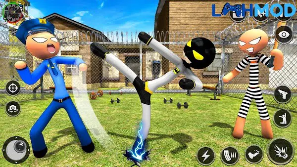 Ảnh 4 của Spider Stickman Prison Break APK 1.0.7 cho Android iOS Spider Stickman đang cố gắng thoát khỏi một căn phòng nhà tù với nhiều chướng ngại vật