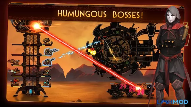 Ảnh 3 của Tải game Steampunk Tower 2 Mod Apk 1.1.4 (Vô hạn kim cương, tiền) cho Android, IOS Hình ảnh một trận chiến khốc liệt trong Steampunk Tower 2