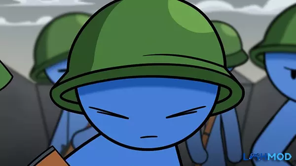 Ảnh 1 của Tải Stick Army: World War Strategy MOD APK 1.2.0 (Vô hạn tiền) Android iOS Cảnh chiến đấu hoành tráng trong Stick Army: World War Strategy