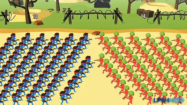 Ảnh 2 của Tải Stick Army: World War Strategy MOD APK 1.2.0 (Vô hạn tiền) Android iOS Đội hình quân lính stickman đa dạng trong game