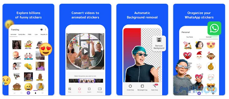 Ảnh 3 của Tải Sticker Maker Mod Apk 5.5.0 (Mở Khóa Premium) cho Android iOs Giao diện sắp xếp sticker trong ứng dụng Sticker Maker Mod