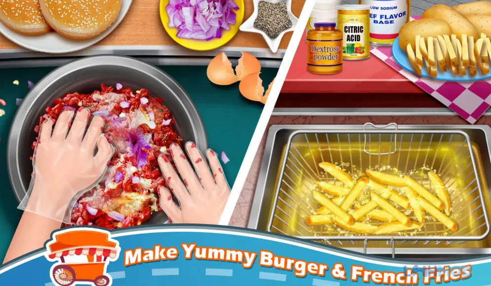 Ảnh 2 của Tải Street Food Cooking Games Apk 1.9 cho Android iOs Giao diện nấu ăn đường phố trong game