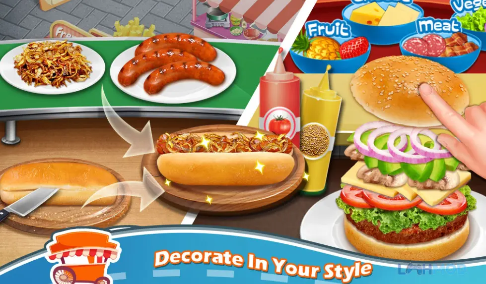 Ảnh 4 của Tải Street Food Cooking Games Apk 1.9 cho Android iOs Phục vụ khách hàng với các món ăn đường phố