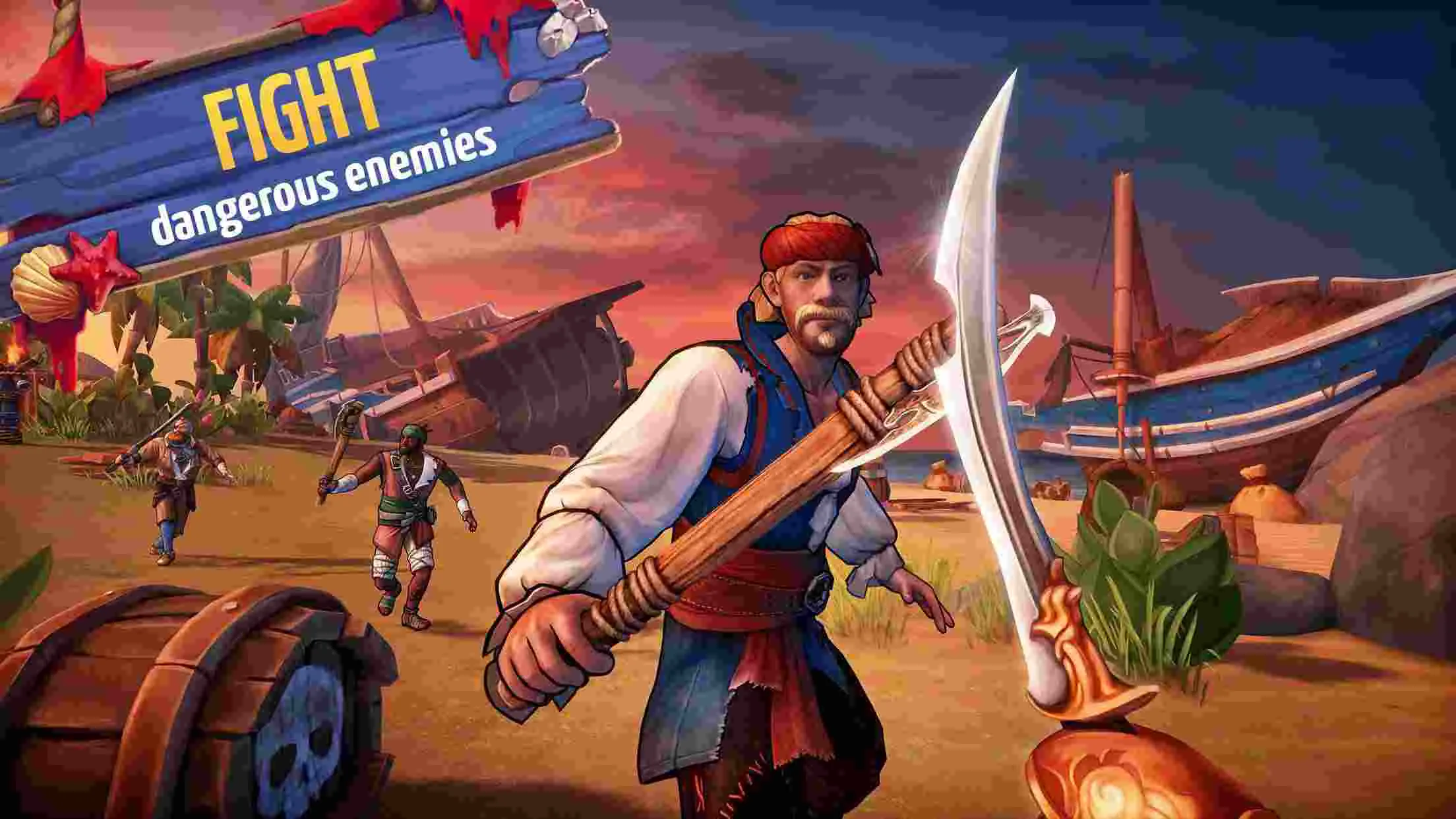 Ảnh 2 của Tải game Survival Island: EVO 2 Mod APK 3.247 (Vô Hạn Tiền) Cảnh chiến đấu chống lại kẻ thù nguy hiểm trên đảo