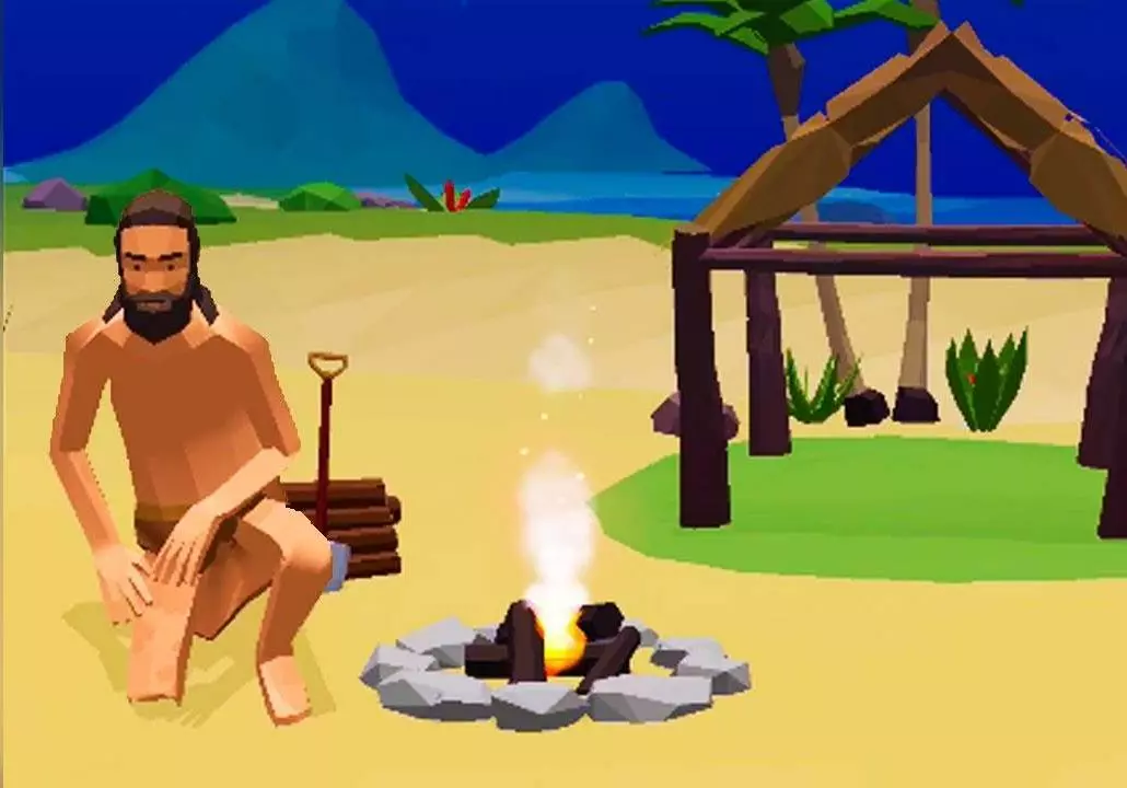 Ảnh 1 của Survival Master 3D Mod APK 1.8.4 (Menu, Vô Hạn Tài Nguyên) Hình ảnh chàng trai vừa dạt vào bờ biển sau cơn bão