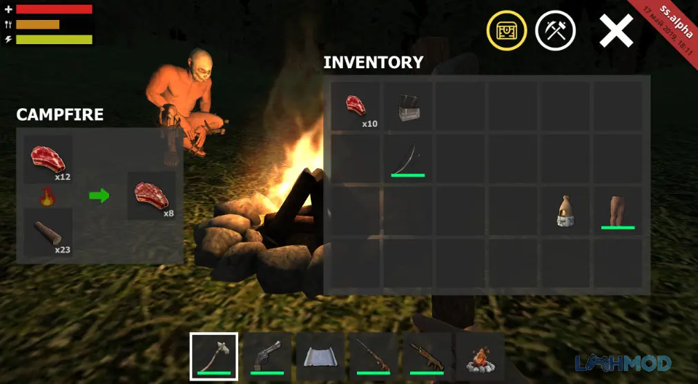 Ảnh 2 của Tải Survival Simulator Mod Apk 0.2.2 (Mega Mod) cho Android iOs Nhân vật trong Survival Simulator đang khám phá thế giới mở rộng lớn