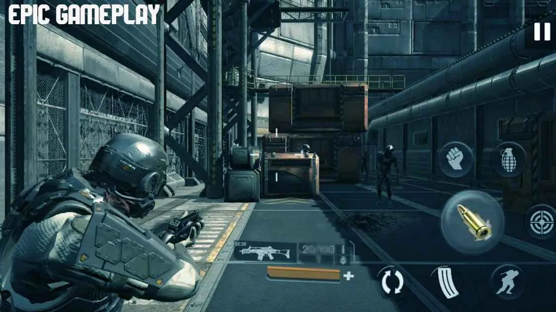 Ảnh 3 của Tải game Survival Zombie Shooter 2021 Mod APK 1.5 (God Mode) Giao diện game Survival Zombie Shooter 2021 Mod với súng trường và hồng tâm