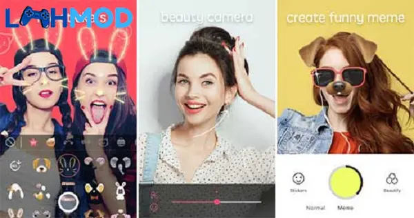 Ảnh 3 của Sweet Snap MOD APK 4.55.100890 (Mở khóa VIP) cho Android iOS Alt text: Màn hình Sweet Snap hiển thị các nhãn dán và hiệu ứng khuôn mặt