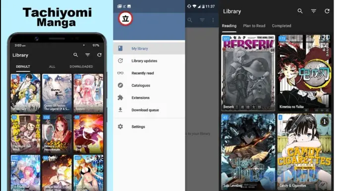 Ảnh 3 của Tải ứng dụng Tachiyomi Apk 1.0.010 cho Android iOs Hình ảnh thể hiện đa dạng các thể loại truyện tranh có sẵn trong Tachiyomi