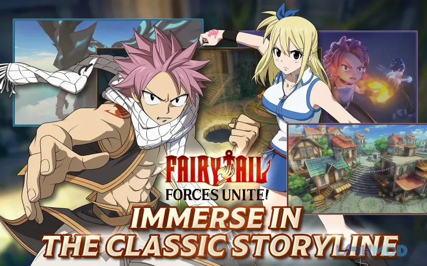 Ảnh 2 của Tải FAIRY TAIL: Forces Unite Apk 8.11.106 cho Android iOs Cảnh chiến đấu trong game FAIRY TAIL: Forces Unite với các nhân vật quen thuộc