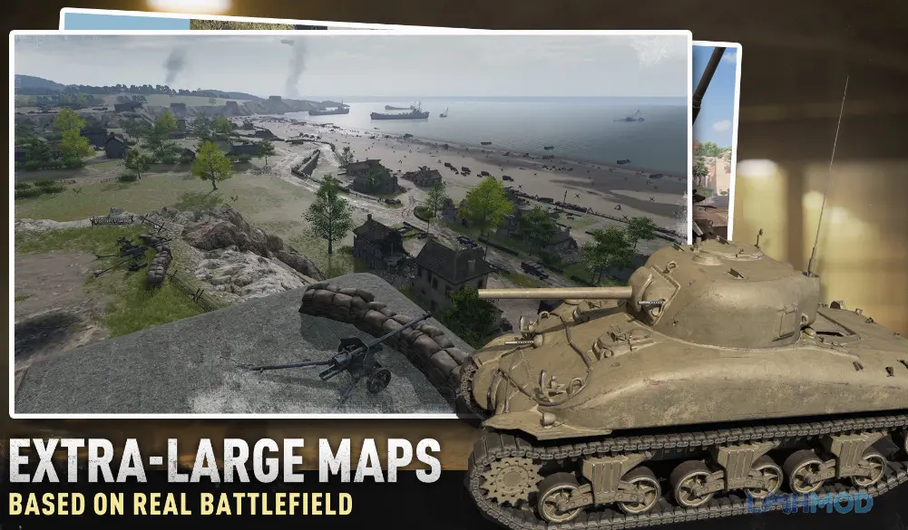 Ảnh 3 của Tải game Tank Company Apk 1.2.2 cho Android iOs Cảnh một chiếc xe tăng đang di chuyển qua địa hình tuyết