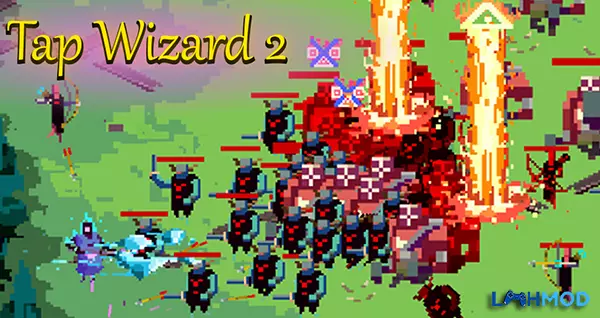 Ảnh 2 của Tải Tap Wizard 2 MOD APK 6.0.17 (God Mode, Mua sẵm miễn phí) Phù thủy Tap Wizard 2 đang chiến đấu với quái vật bằng phép thuật trên màn hình