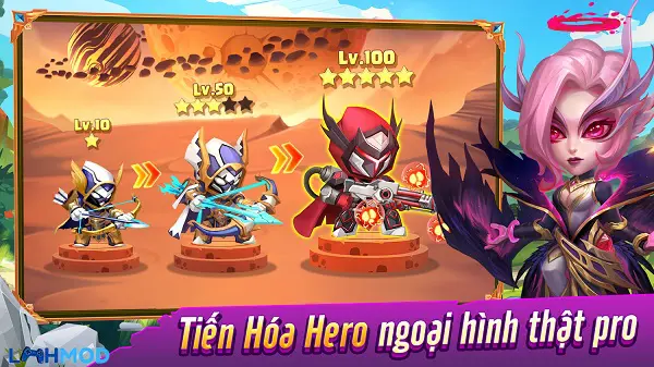 Ảnh 3 của Tải Taptap Heroes Mod Apk 1.0.0320 (Vô hạn tiền) cho Android, IOS Giao diện chiến đấu tự động trong TapTap Heroes