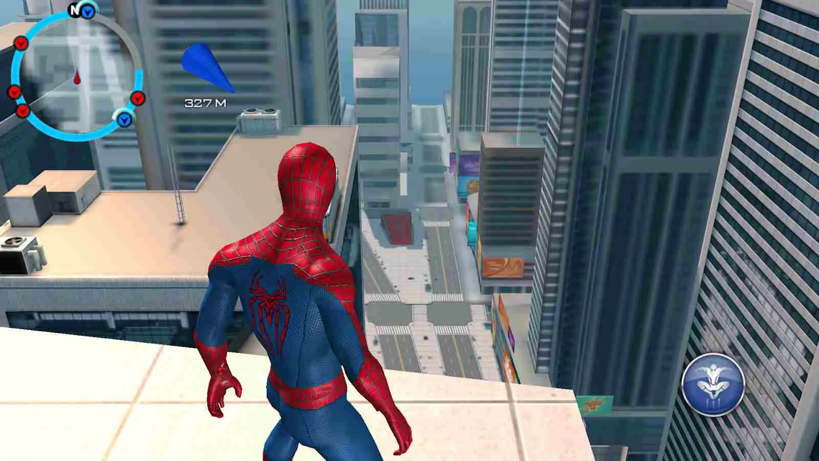 Ảnh 1 của Tải The Amazing Spider Man 2 Mod APK 1.2.8d (Vô Hạn Tiền) Người nhện đang bay lượn giữa thành phố New York