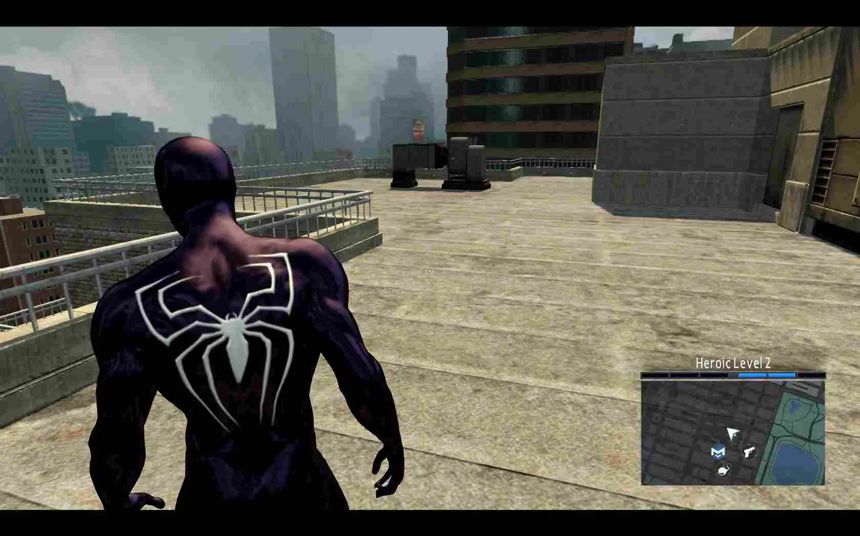 Ảnh 3 của Tải The Amazing Spider Man 2 Mod APK 1.2.8d (Vô Hạn Tiền) Người nhện với bộ trang phục độc đáo đang đu dây qua các tòa nhà