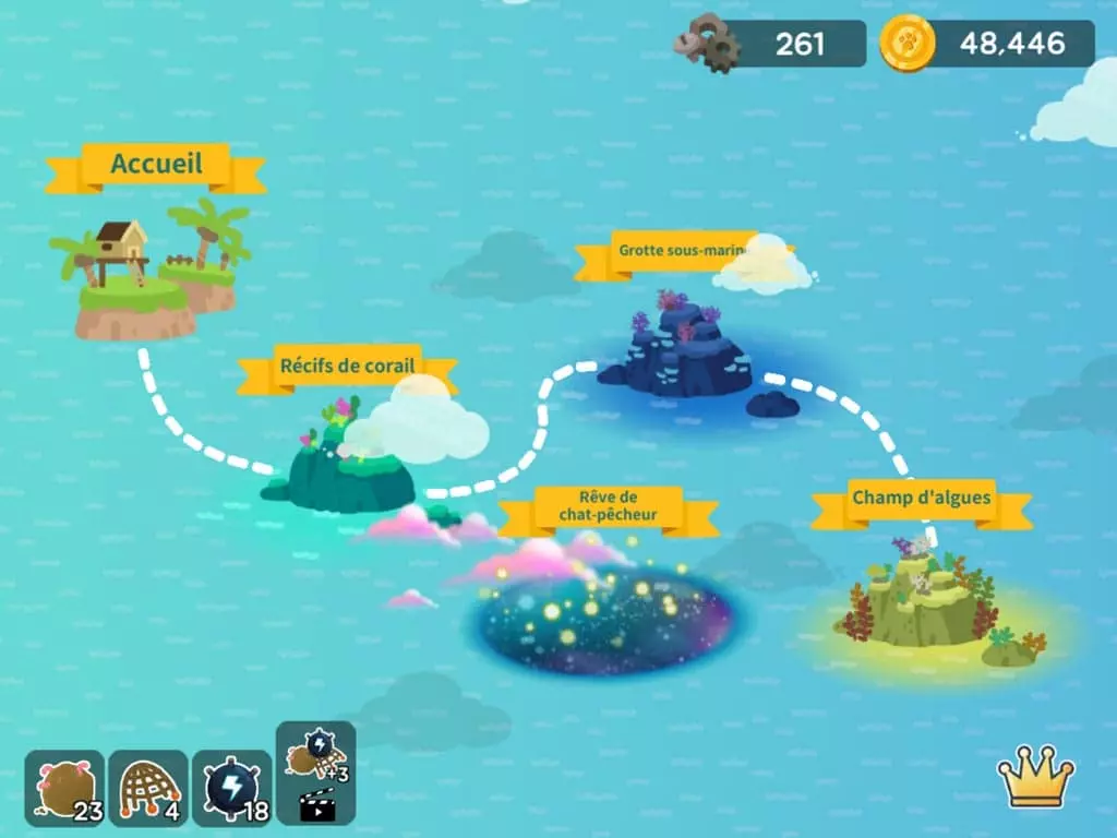 Ảnh 2 của Tải game The Fishercat Mod APK 4.3.1 (Vô hạn tiền, bánh răng) Cảnh chú mèo The Fishercat đang chuẩn bị phóng lao dưới biển