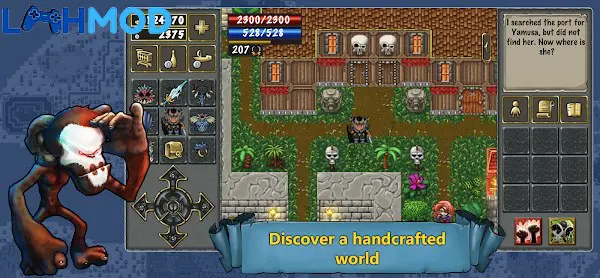 Ảnh 2 của Tải TibiaME APK 2.36 cho Android iOS Cảnh chiến đấu trong game TibiaME, hiển thị giao diện 2D và nhân vật tương tác với môi trường