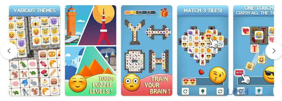 Ảnh 3 của Tải Tile Match Emoji Apk 1.081 cho Android iOs Ba biểu tượng cảm xúc cùng loại trên một ô, sẵn sàng được ghép trong Tile Match Emoji