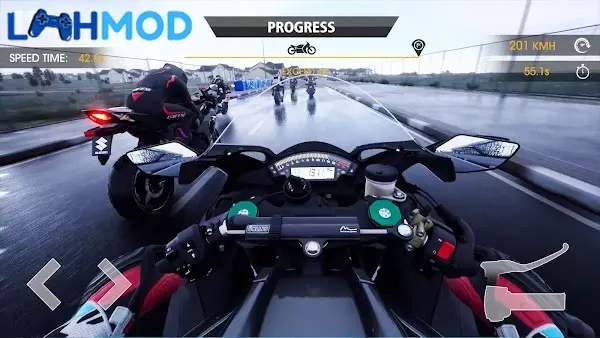 Ảnh 3 của Tải Turbo Bike MOD APK 1.1.8 (Vô hạn tiền) Android iOS Màn hình lựa chọn xe trong game Turbo Bike với nhiều mẫu moto khác nhau