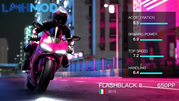 Ảnh 4 của Tải Turbo Bike MOD APK 1.1.8 (Vô hạn tiền) Android iOS Cảnh game Turbo Bike với một chiếc moto đang biểu diễn stunt trên không