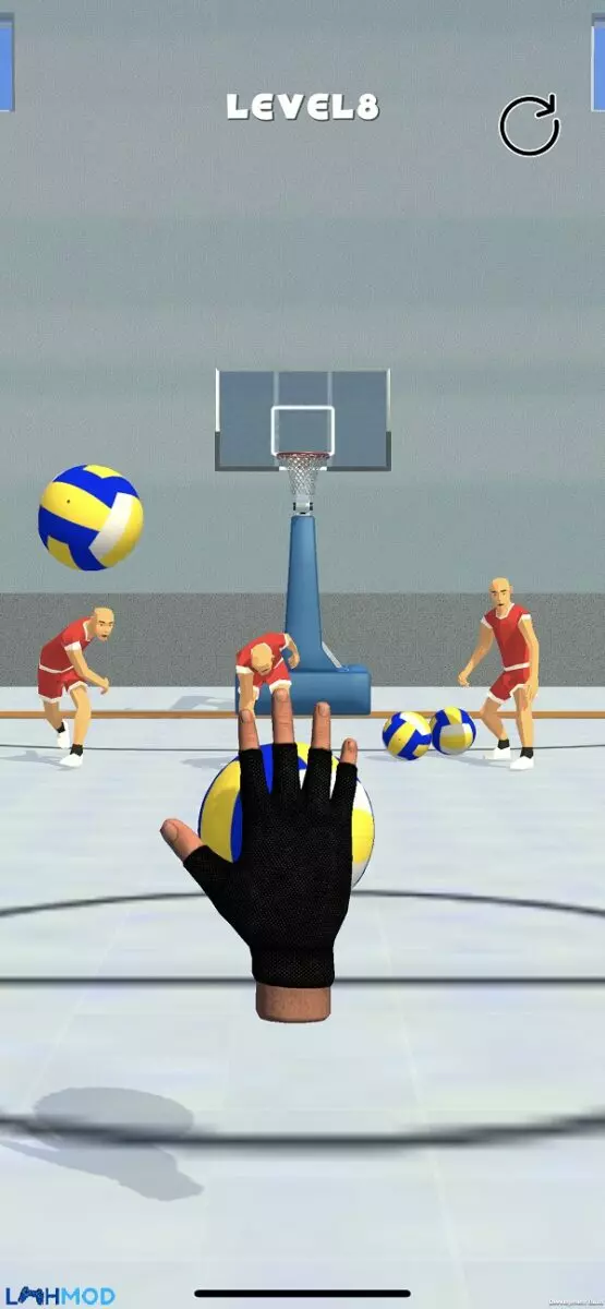 Ảnh 2 của Tải Ultimate Dodgeball 3D Apk 1.4.4.0 cho Android, IOS Giao diện trong game Ultimate Dodgeball 3D với các nhân vật đang ném bóng