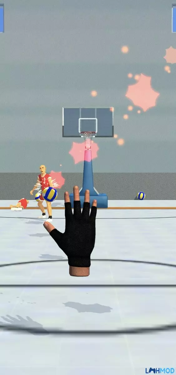 Ảnh 3 của Tải Ultimate Dodgeball 3D Apk 1.4.4.0 cho Android, IOS Cảnh game Ultimate Dodgeball 3D với nhân vật đang né tránh quả bóng