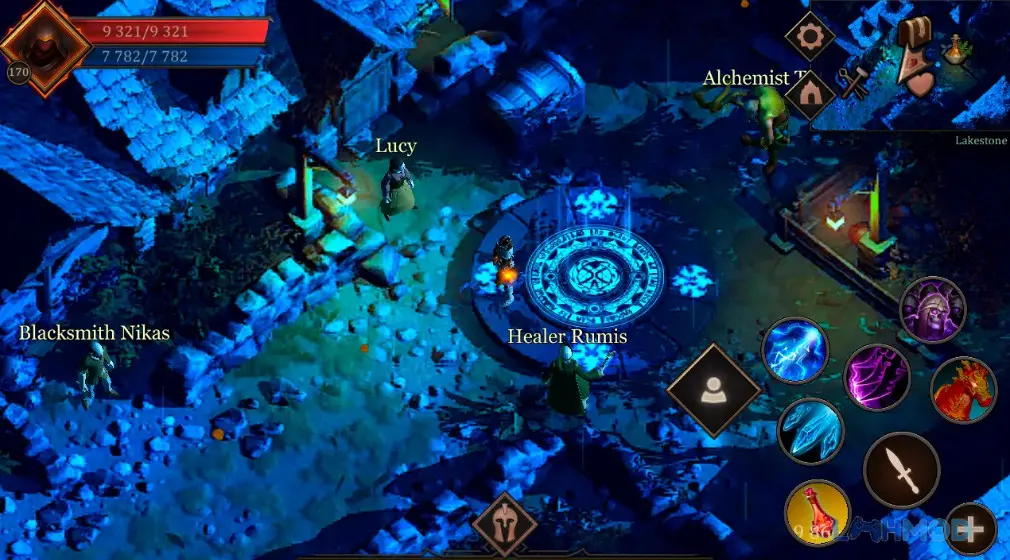 Ảnh 2 của Tải Vengeance RPG 2D Mod Apk 1.3.6.1 (Vô Hạn Vàng) cho Android iOs Một cảnh chiến đấu trong Vengeance RPG 2D với nhân vật đang tấn công quái vật