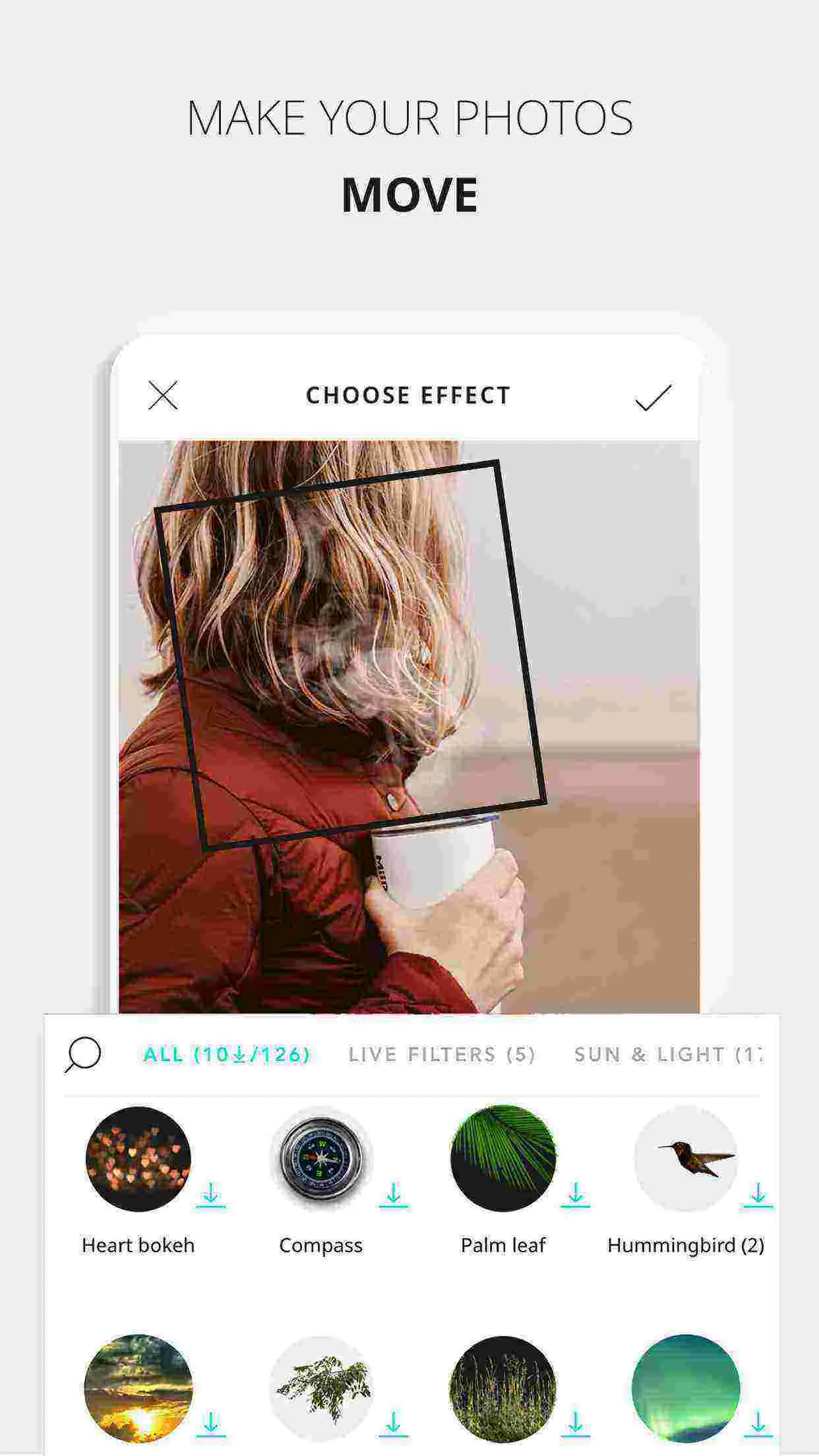 Ảnh 4 của Tải VIMAGE Mod APK 3.3.0.2 (Mở Khóa Pro) cho Android Alt text mô tả thư viện hiệu ứng động phong phú để người dùng lựa chọn trong VIMAGE