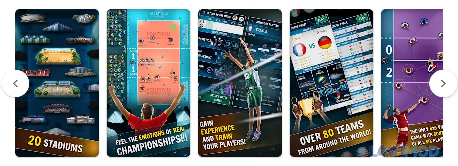 Ảnh 3 của Tải Volleyball Championship Mod Apk 2.02.32 (Vô Hạn Tiền) cho Android iOs Giao diện chọn đội hình trong Volleyball Championship Mod