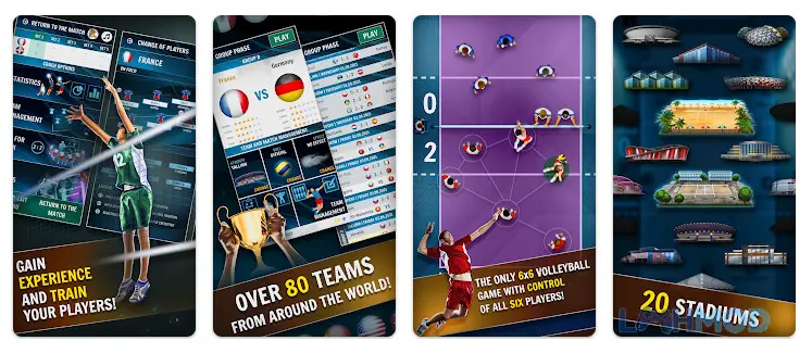 Ảnh 4 của Tải Volleyball Championship Mod Apk 2.02.32 (Vô Hạn Tiền) cho Android iOs Cầu thủ trên sân trong Volleyball Championship Mod