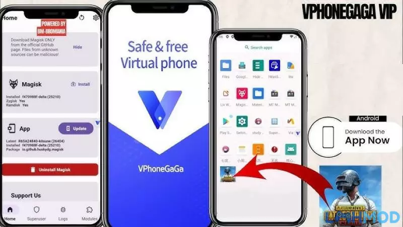 Ảnh 2 của Tải VPhoneGaga Mod Apk 4.12.3 (Mở khóa Premium) Các tính năng chính của VPhoneGaga được minh họa bằng biểu tượng