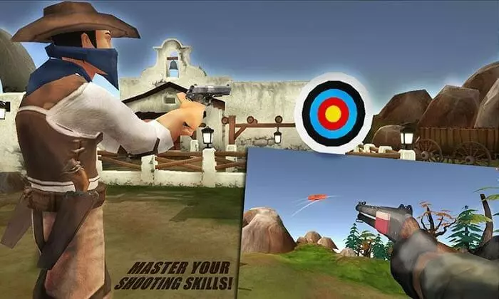 Ảnh 2 của Tải game Western Cowboy Skeet Shooting Mod APK 1.0.4 (Mua Sắm Miễn Phí) Nhiệm vụ cao bồi với các mục tiêu bắn súng