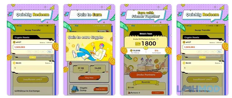 Ảnh 2 của Tải ứng dụng Wild Cash Apk 10.10.35.1201.1732 cho Android iOs Giao diện chính của Wild Cash hiển thị các tùy chọn kiếm tiền