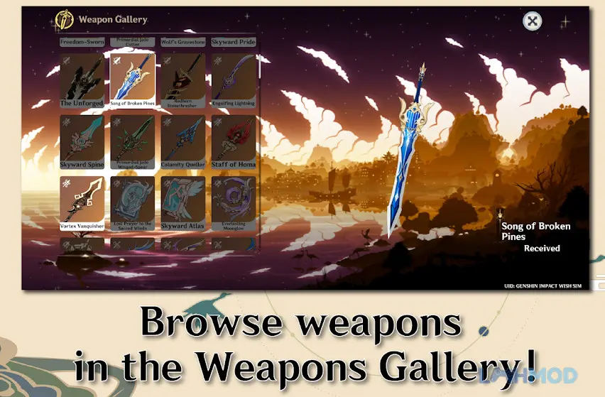 Ảnh 8 của Tải Wish Simulator Genshin Impact Mod Apk 1.36.2 (Vô Hạn Tiền) cho Android iOs Kho nhân vật phong phú trong Wish Simulator Genshin Impact Mod