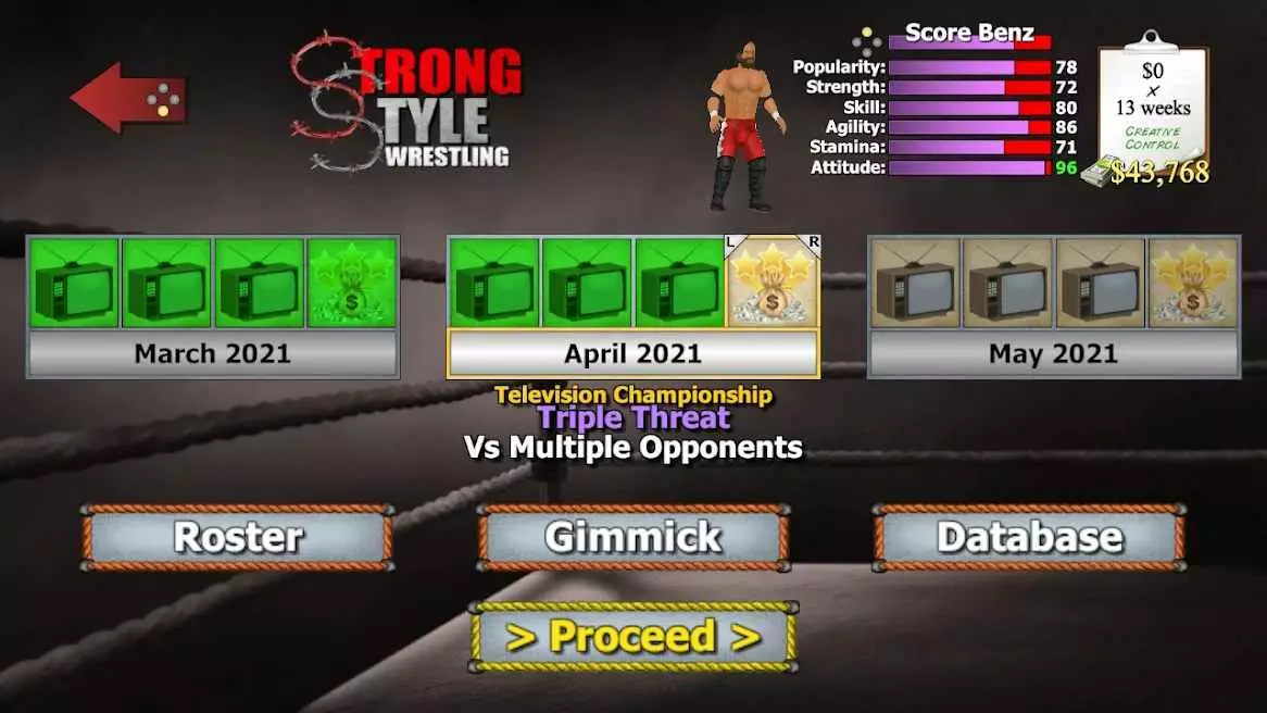 Ảnh 2 của Tải game Wrestling Empire Mod APK 1.4.5 (Menu, Mở Khóa VIP) Giao diện tải game Wrestling Empire Mod trên thiết bị di động