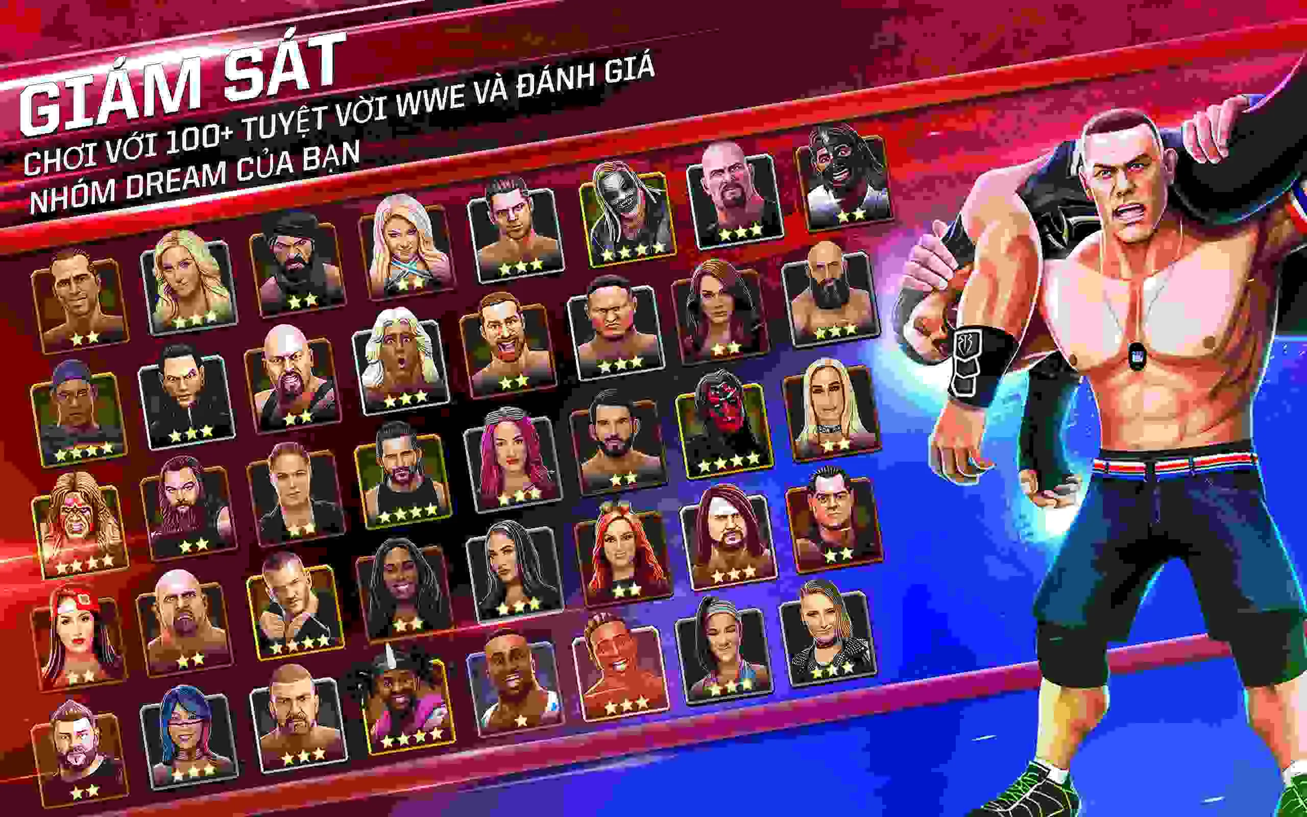 Ảnh 2 của Tải game WWE Mayhem Mod APK 1.59.122 (Menu, Vô Hạn Tiền) Giao diện game WWE Mayhem Mod với các trận đấu kịch tính