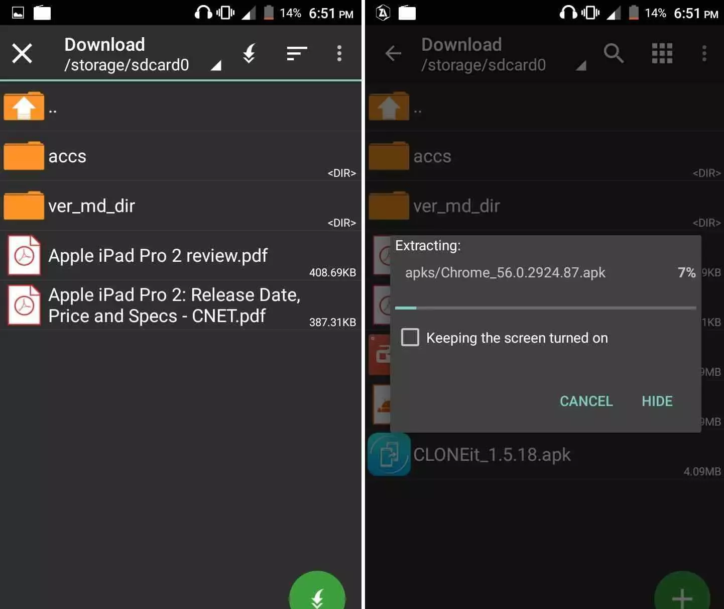 Ảnh 3 của Tải ZArchiver Pro Mod APK (Mở Khóa, Giải Nén) 1.0.10 Hình ảnh minh họa các thao tác trên ZArchiver Pro Mod, có thể là menu hoặc cài đặt
