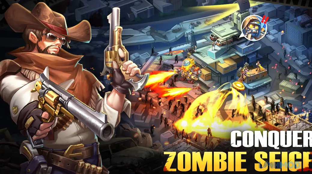 Ảnh 2 của Tải Zombie Arena Mod Apk 1.12.10 (MOD Menu, Tấn Công, Bất Tử) cho Android iOs Chiến trường đầy rẫy zombie với các hiệu ứng kỹ năng