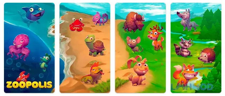 Ảnh 2 của Tải Zoopolis Animal Evolution Mod Apk 1.2.1 (Vô Hạn Tiền) cho Android iOs Giao diện hòn đảo trong Zoopolis Animal Evolution Mod