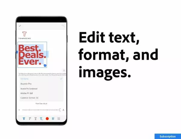 Ảnh 2 của Tải ứng dụng Adobe Acrobat Reader MOD APK (Mở khóa Premium) Ảnh minh họa tính năng chỉnh sửa PDF trong Adobe Acrobat Reader