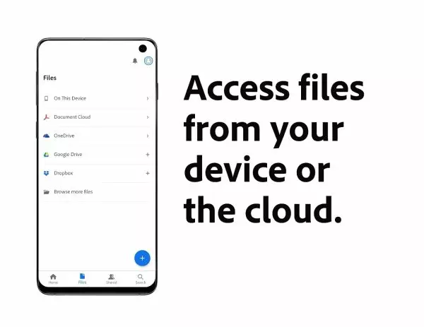 Ảnh 5 của Tải ứng dụng Adobe Acrobat Reader MOD APK (Mở khóa Premium) Ảnh minh họa tính năng lưu trữ và truy cập tệp trên Adobe Acrobat Reader