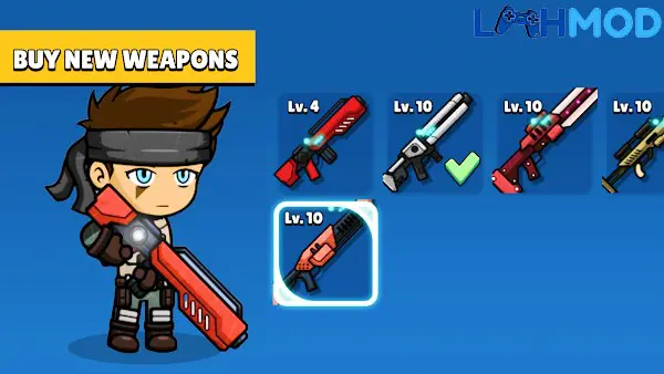 Ảnh 2 của Alien Hunter MOD APK 1.0.03 (Vô hạn tiền) Android iOS Alt text cảnh chiến đấu trong game Alien Hunter