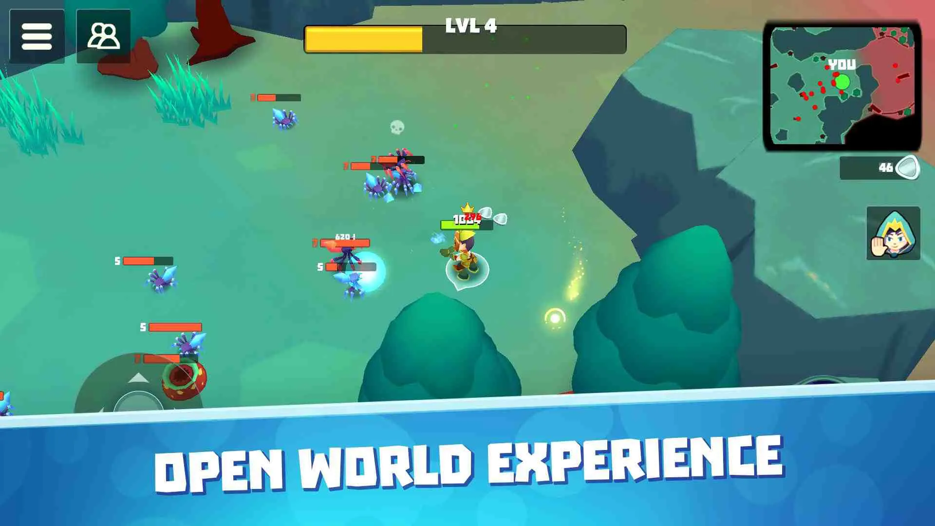 Ảnh 2 của Tải game Beam of Magic Mod APK v1.46.0 (Vô Hạn Tiền) Cảnh gameplay Beam of Magic Mod với nhân vật pháp sư đối đầu quái vật