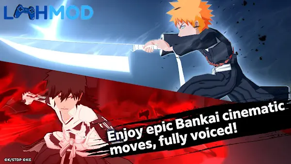 Ảnh 3 của Bleach: Brave Souls Anime Game MOD APK 11.4.1 (Mod vô hạn Skills) Giao diện chọn nhân vật và nâng cấp trong Bleach: Brave Souls