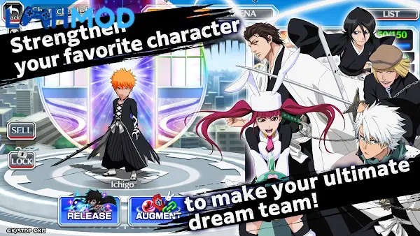 Ảnh 4 của Bleach: Brave Souls Anime Game MOD APK 11.4.1 (Mod vô hạn Skills) Một cảnh chiến đấu khác với hiệu ứng kỹ năng đặc biệt trong Bleach: Brave Souls