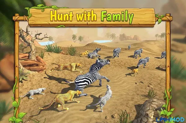 Ảnh 2 của Cheetah Family Animal Sim Apk 12 Android, iOS Thế giới 3D đa dạng của Cheetah Family Animal Sim với chu kỳ ngày đêm