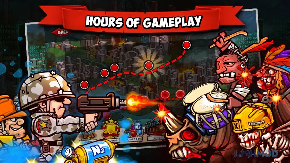 Ảnh 2 của Tải Commandos Vs Zombies Apk 7.0.1 cho Android iOs Anh hùng Commando đang sử dụng kỹ năng đặc biệt chống lại zombie