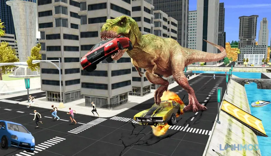 Ảnh 2 của Tải Deadly Dinosaur Attack Apk 4.8 cho Android iOs Deadly Dinosaur Attack cảnh khủng long tấn công thành phố