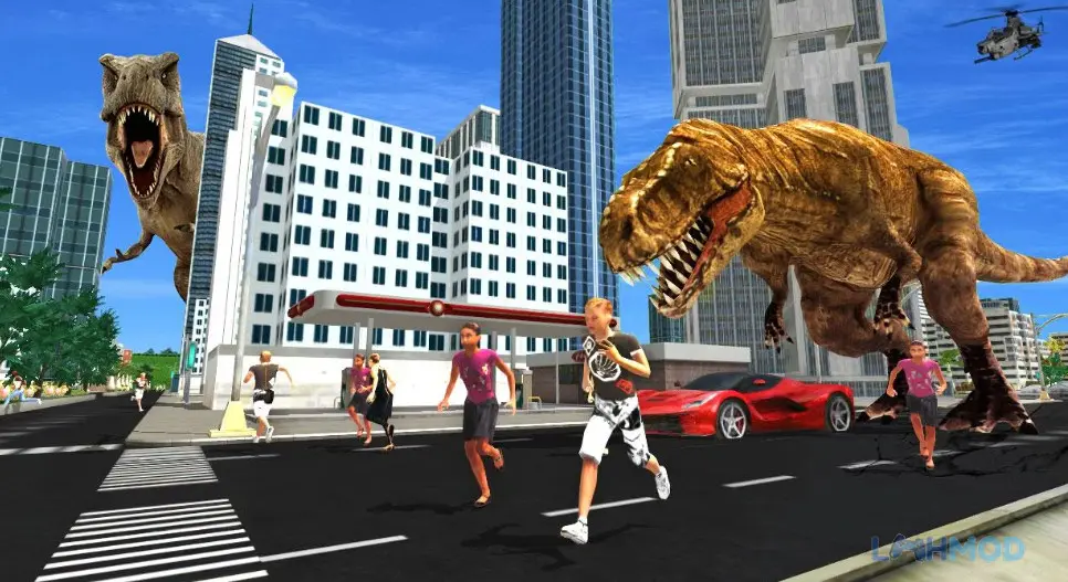 Ảnh 4 của Tải Deadly Dinosaur Attack Apk 4.8 cho Android iOs Deadly Dinosaur Attack cảnh khủng long truy đuổi con người