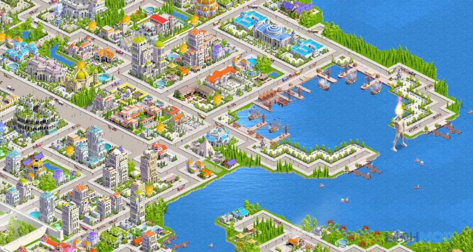 Ảnh 1 của Tải Designer City Empire Edition Mod Apk 1.15 (Vô Hạn Tiền) cho Android iOs Cảnh quan đô thị với các công trình công cộng
